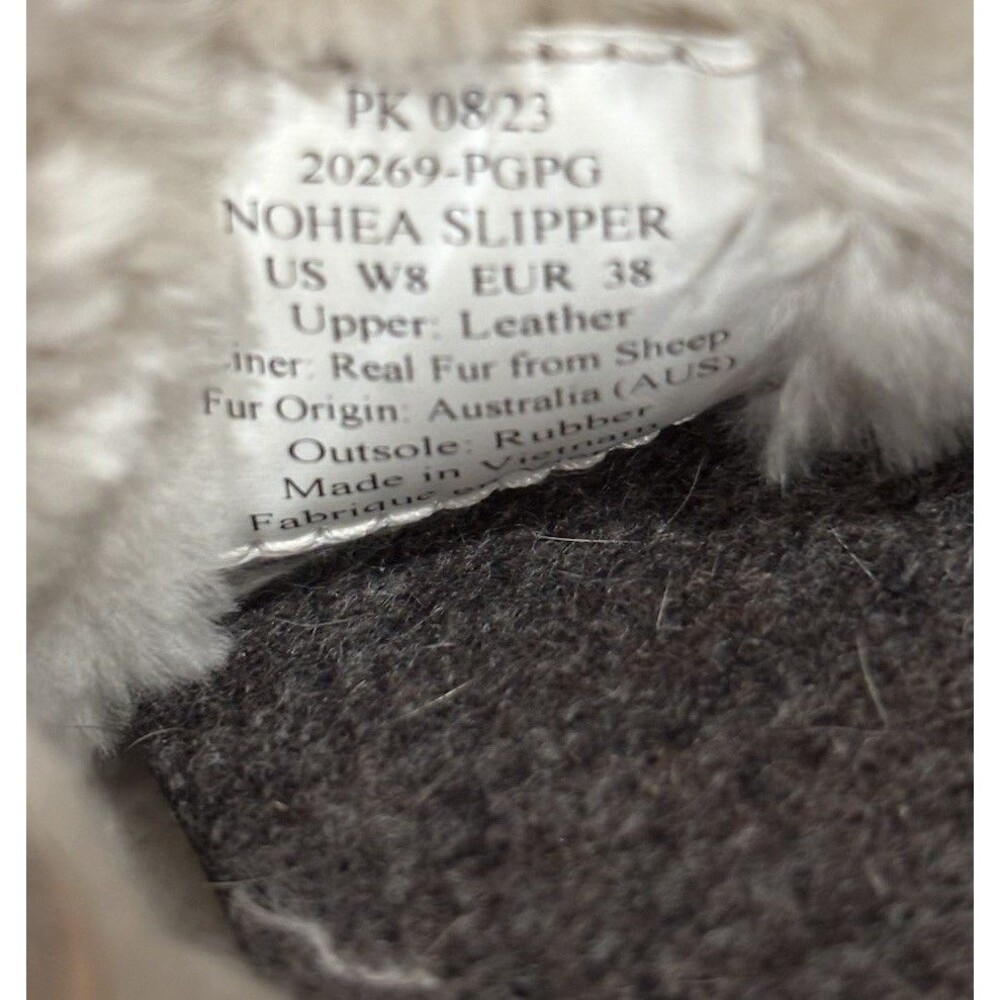 OluKai Nohea Slipper Women’s 8 Shearling Lined Suede Gray Moccasin Shoe - Picture 5 of 5